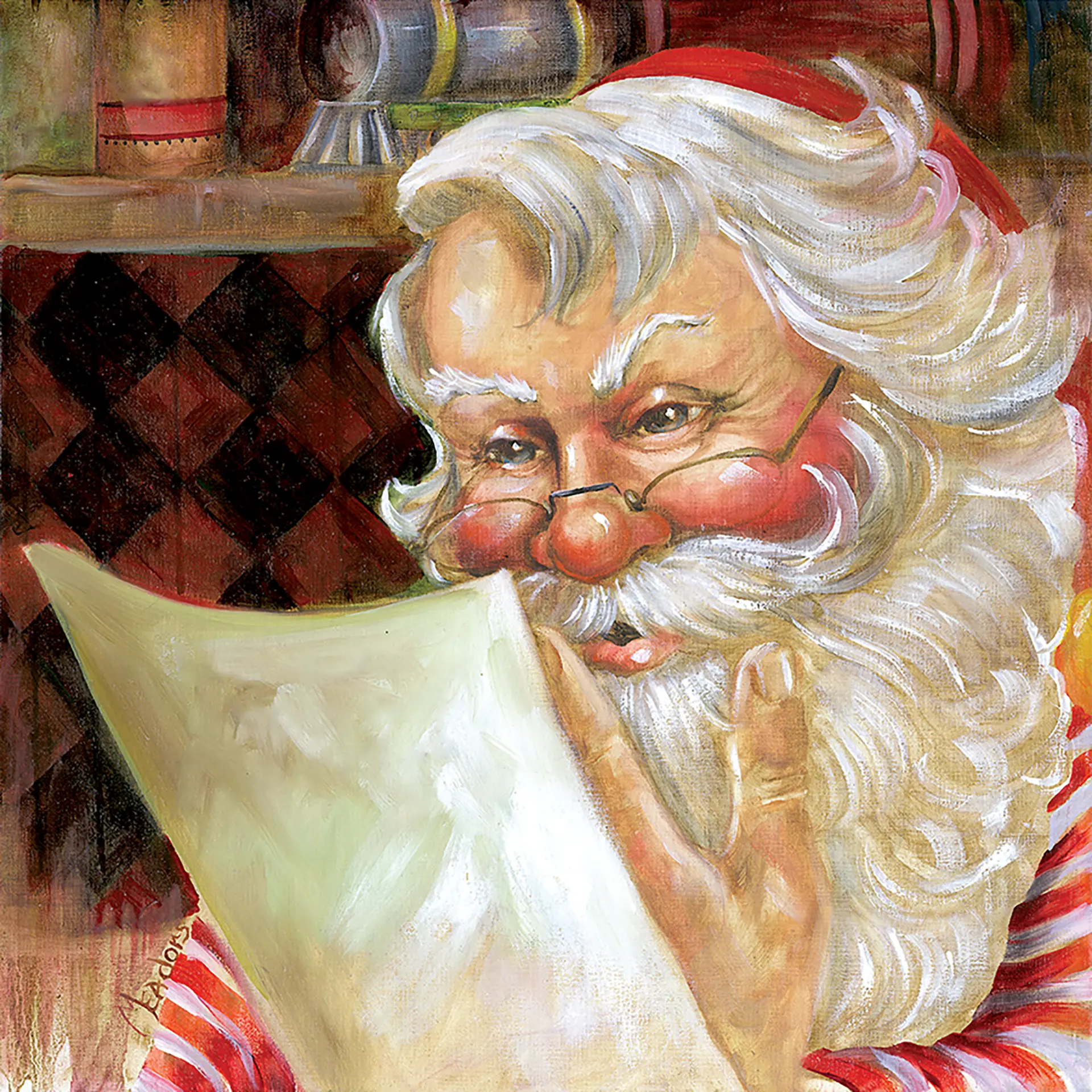 Letter to Santa — Oil on canvas, 24" × 24"