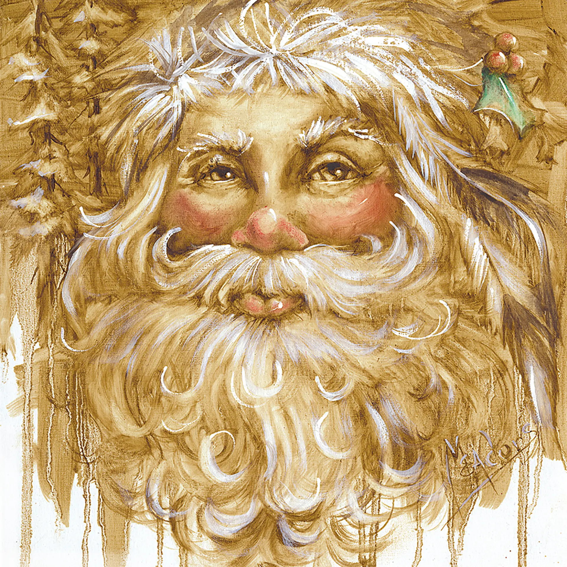 Woodland Santa — Oil on canvas, 24" × 24"
