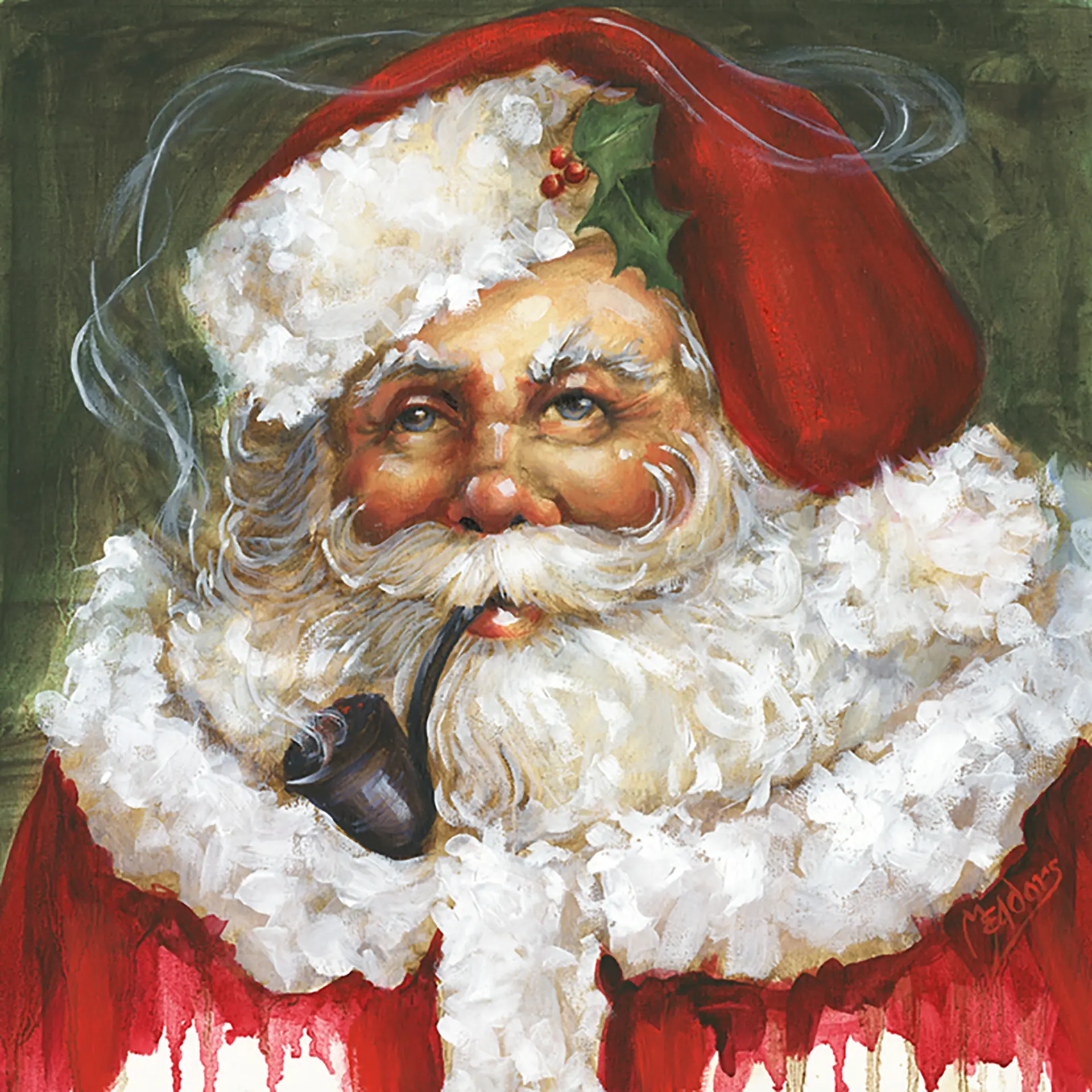 Simply Santa — Oil on canvas, 12" × 12"