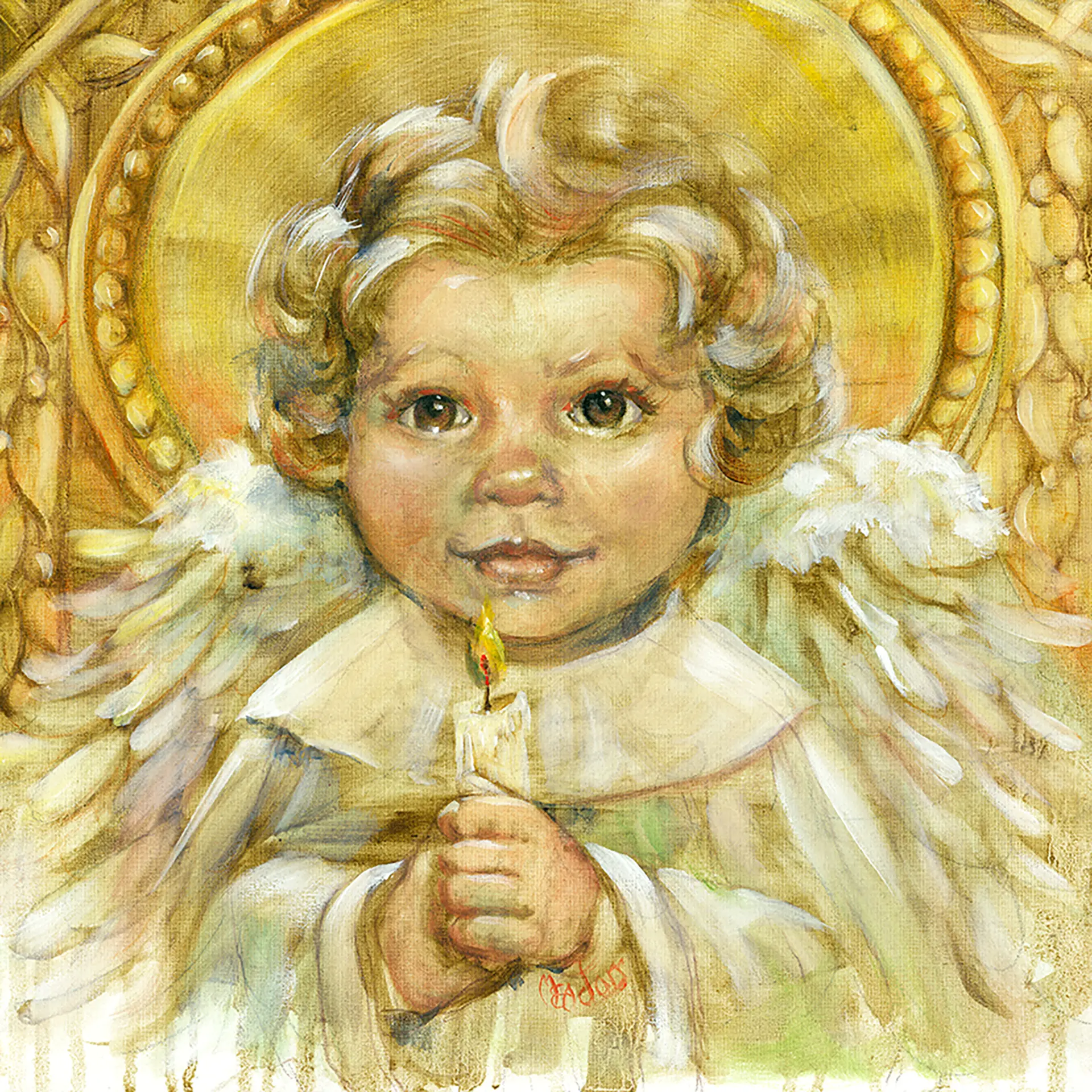 Sloan Angel — Oil on canvas, 12" × 12"