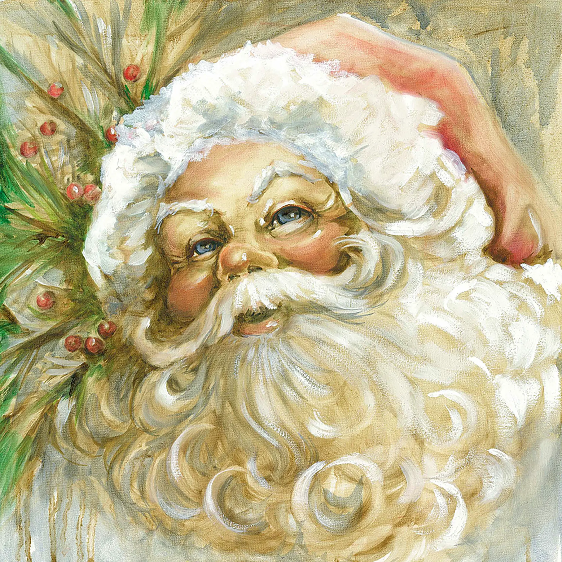 English Santa — Oil on canvas, 24" × 24"