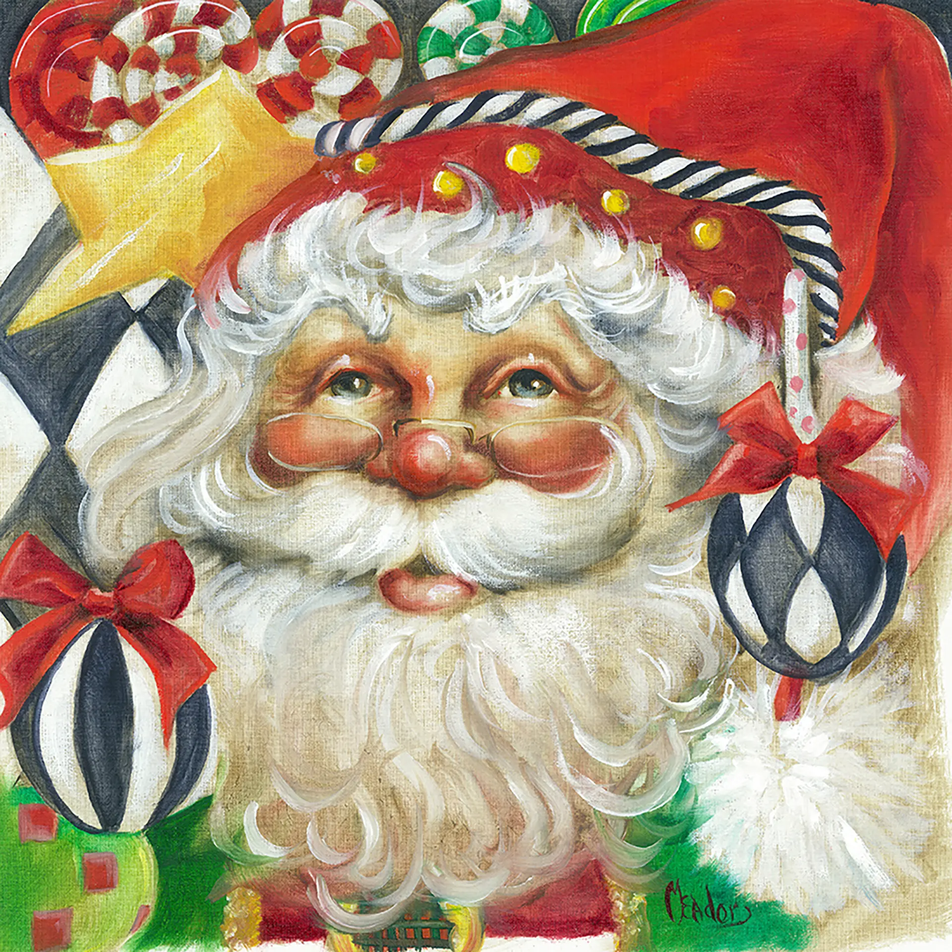Sweet Santa — Oil on canvas, 24" × 24"