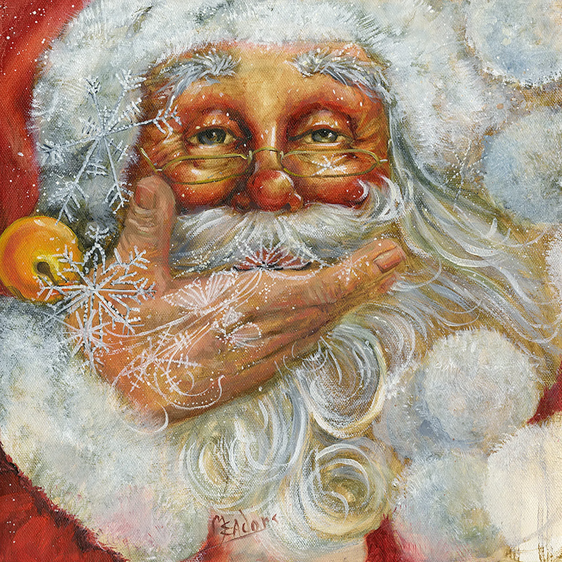 Blowing Snowflakes — Oil on canvas, 20" × 20"